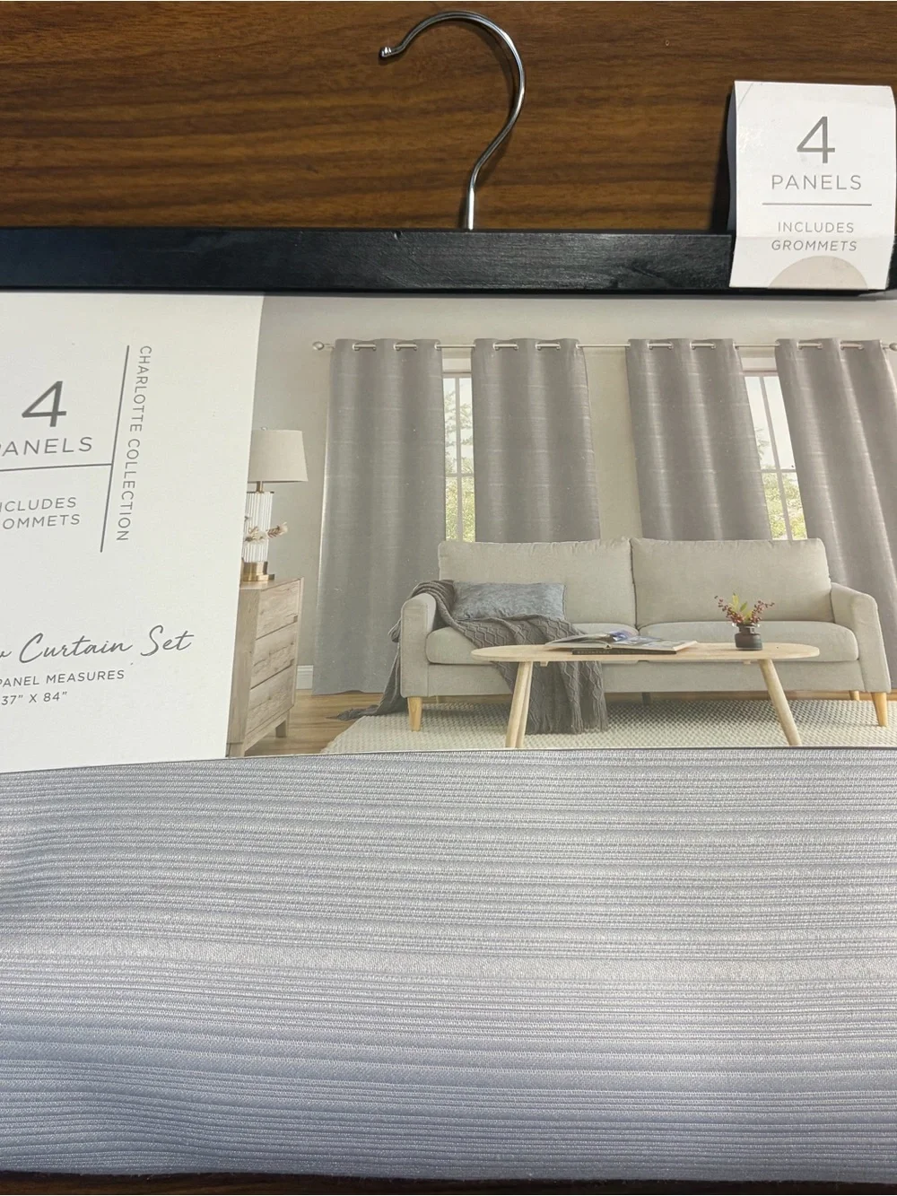 Light Gray Grommet Curtain Panel Set - 4 Panels